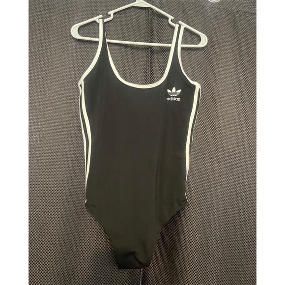 NWN ADIDAS 3 STRIPE BLACK ONE PIECE SWIMSUIT WITH TAG